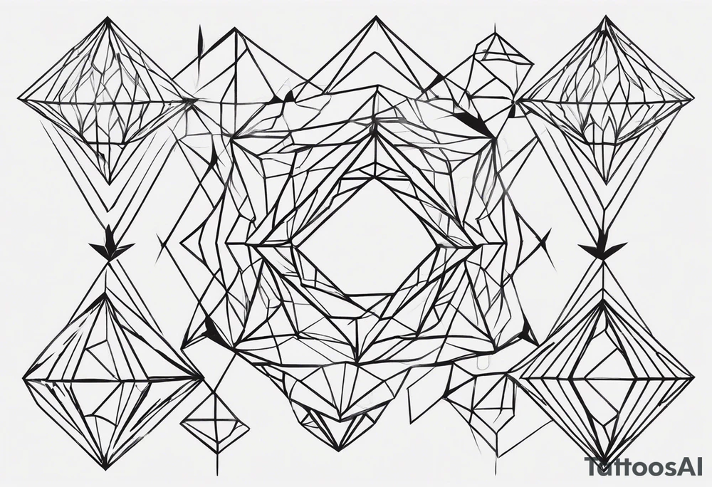 simple line tattoo of geometric dimond tattoo idea