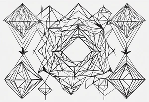 simple line tattoo of geometric dimond tattoo idea