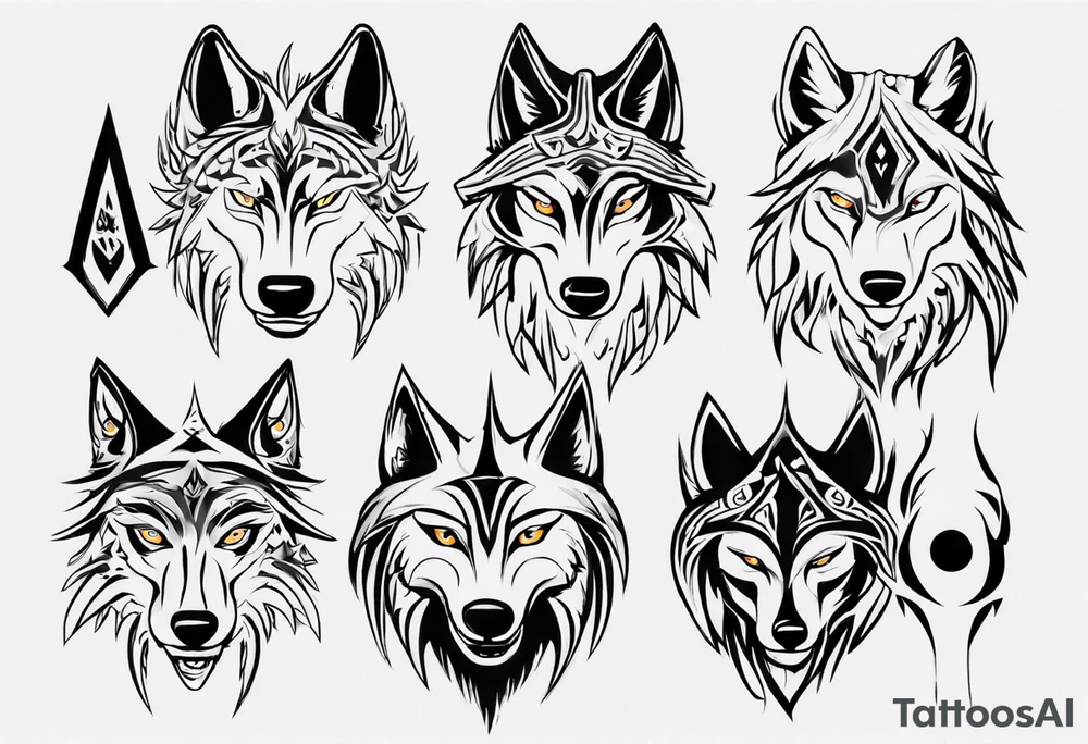 wolfs head tattoo idea