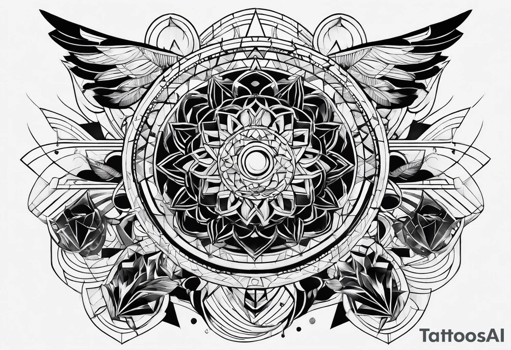 Geometric music tattoo idea