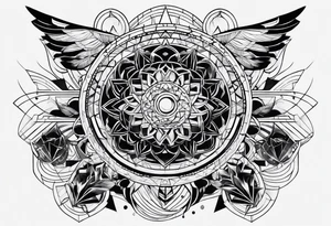 Geometric music tattoo idea