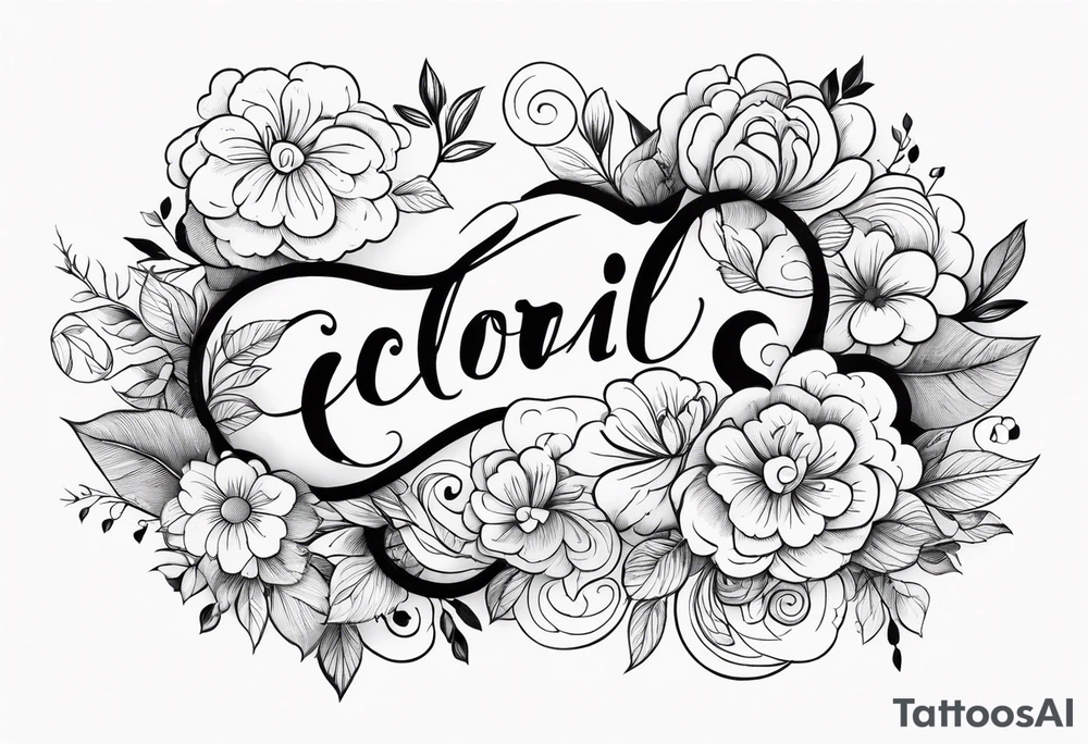 floral clouds vignette tattoo idea