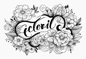 floral clouds vignette tattoo idea