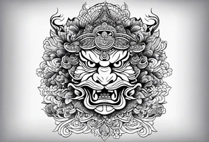 Half sleeve, japanese style, sanskrit tattoo idea