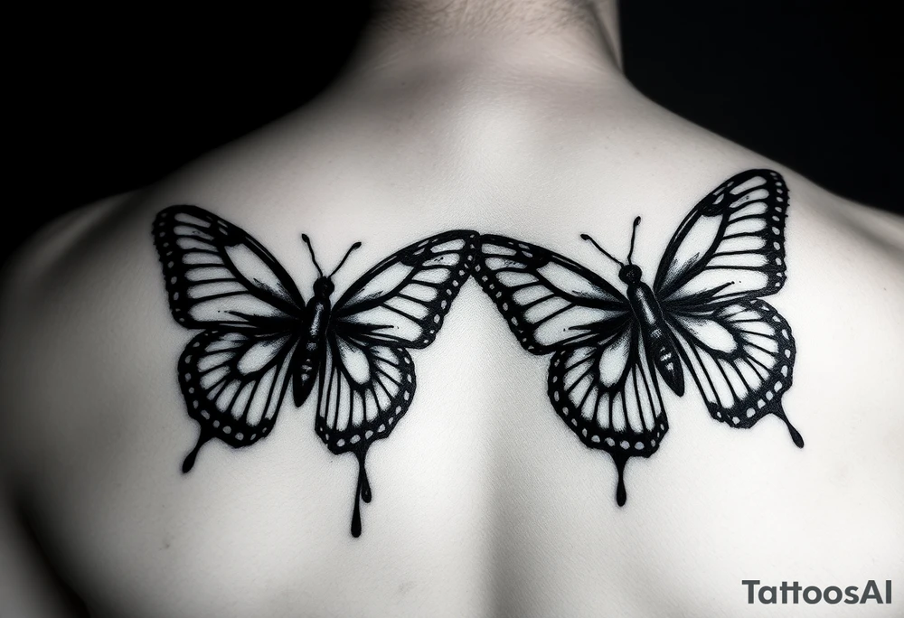 2 bloody butterflies tattoo idea