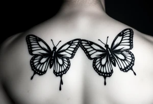 2 bloody butterflies tattoo idea