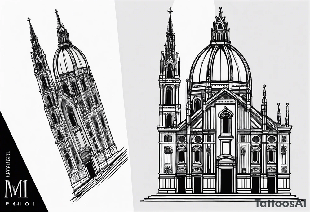 duomo of milano minimal tattoo idea