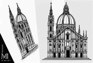 duomo of milano minimal tattoo idea