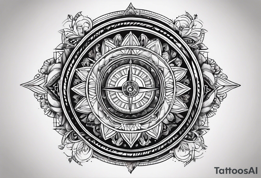 Boussole avec toute les directions tattoo idea
