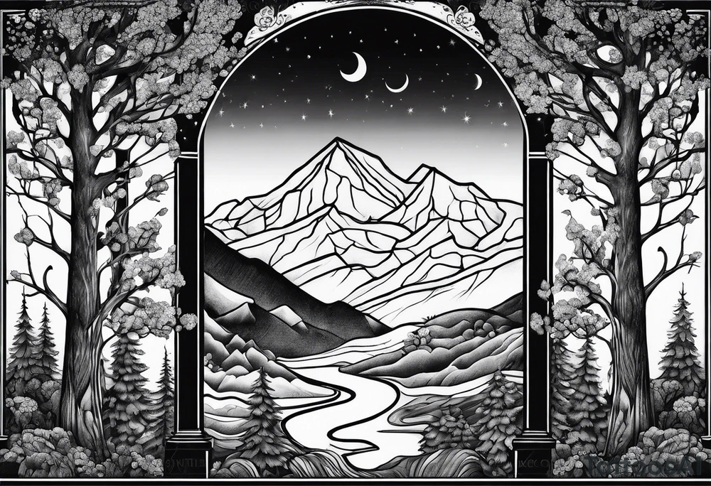 Trees
Mountains tattoo idea