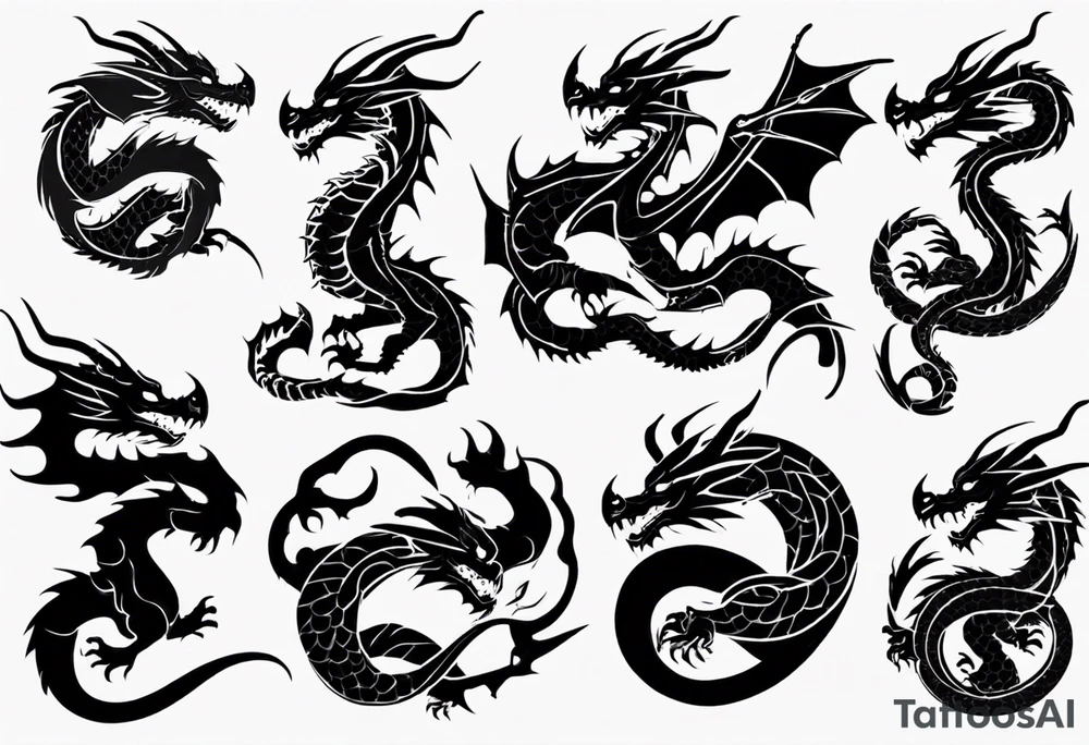 dragon with scales tattoo idea