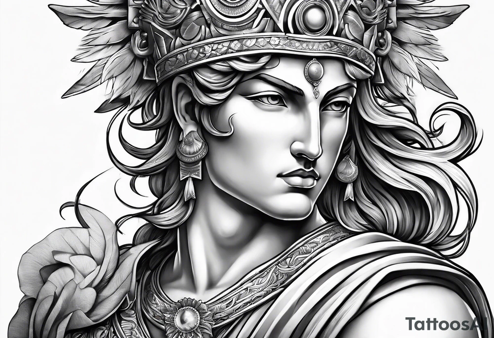 apollo
god of the sun
with his bow
upper body tattoo idea
