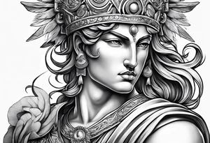 apollo
god of the sun 
with his bow
upper body tattoo idea