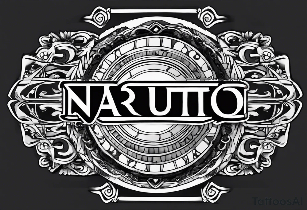 A naruto headband with the letters AR in the middle tattoo idea