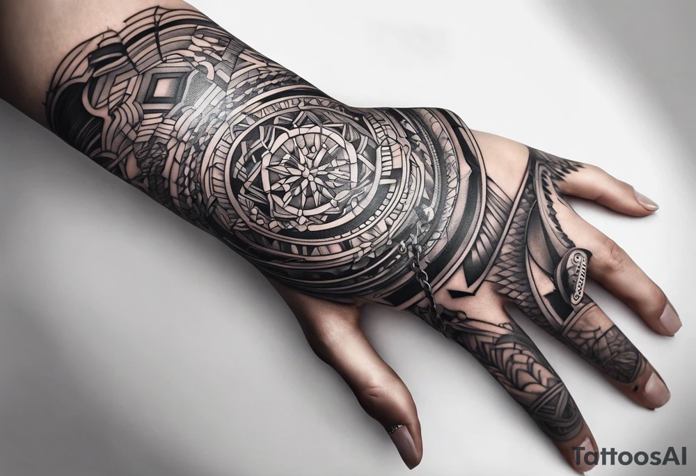 tattoo fool sleeve,
broken chain on wrist tattoo idea