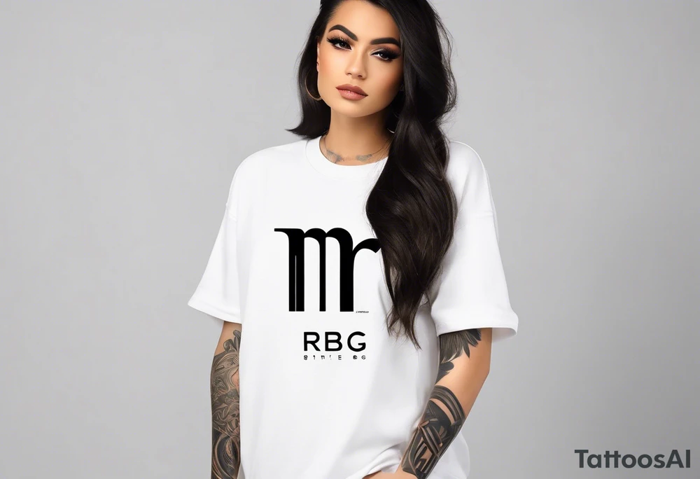 minimalist logo-style tattoo that consists of the letters 'MRBG'. simple and not too fancy, just the clean and bold letters arranged in a stylish way.  no figures or additional elements such as people, animals, or objects in the design. tattoo idea
