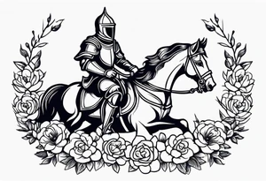 knight

old school vintage simple traditional design with vintage flowers surrounding
bold color simple tattoo idea