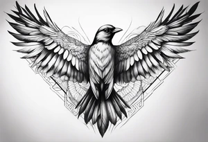 arm sleeve tattoo, bird wings tattoo idea