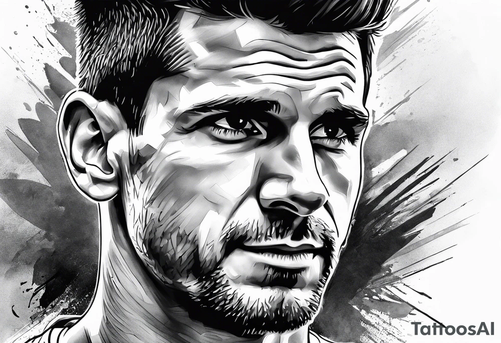 Djokovic com o dedo na cabeça tattoo idea