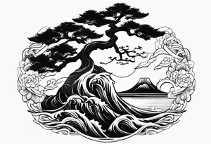 ukiyoe, bonsai tattoo idea