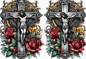Jesus on a cross but make the cross an anchor tattoo idea