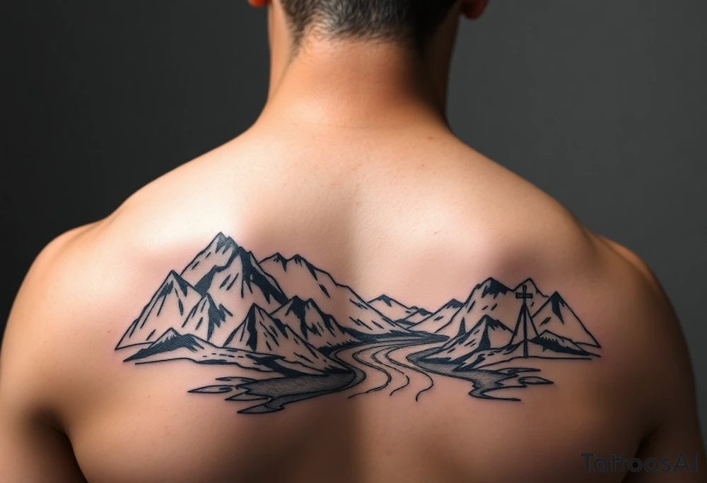 Lands and animals based on the Earth children’s series of books incorporating Neolithic people Arctic tundra mountains and a river tattoo idea