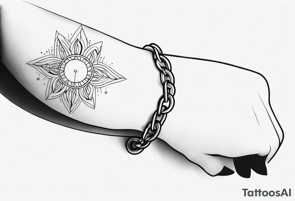 Thin line of a nordic chain that surrounds the forearm tattoo idea