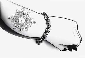Thin line of a nordic chain that surrounds the forearm tattoo idea