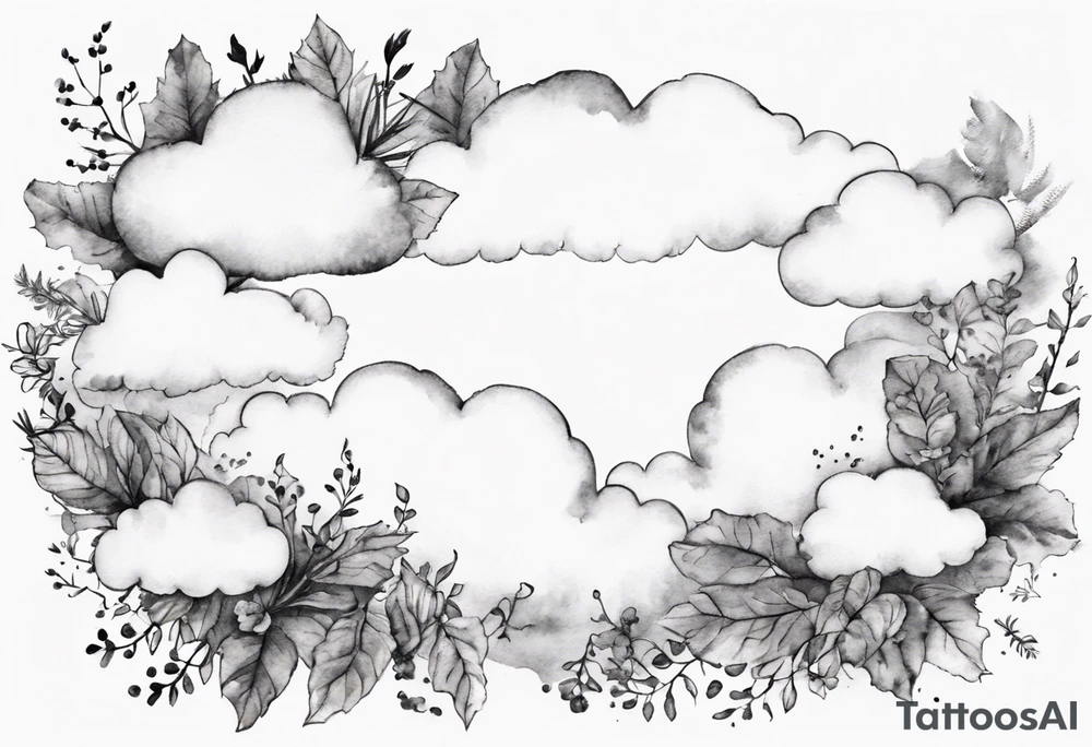 cloud with little plants and the date 12.08.05 tattoo idea cloud with little plants and the date 12.08.05 tattoo idea