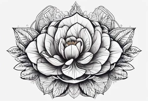flower, ocean, géométric tattoo idea