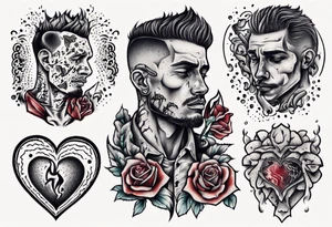 heartbroken man closeup tattoo idea