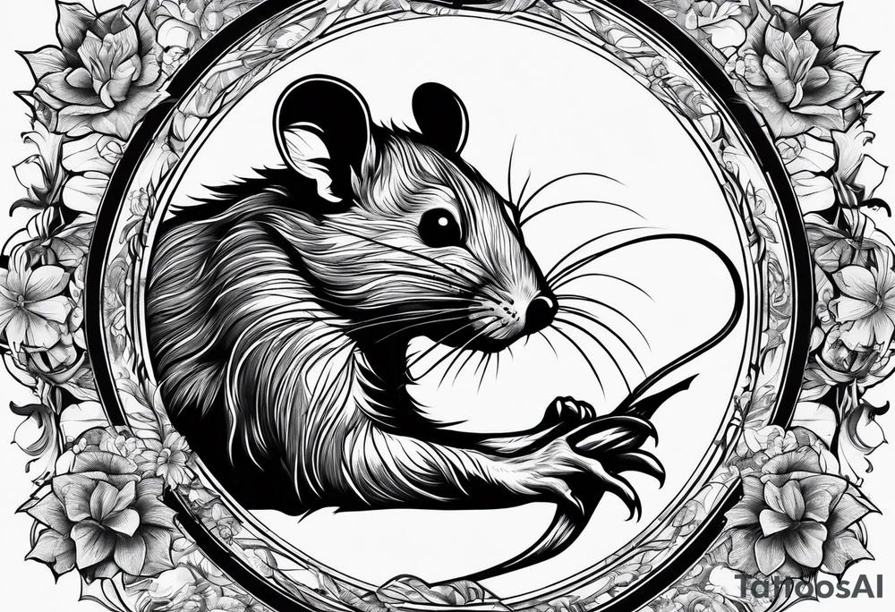 Unhinged rat in unpredictable situations tattoo idea