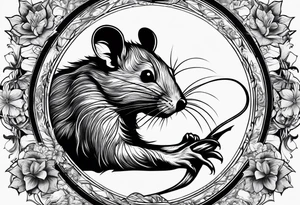 Unhinged rat in unpredictable situations tattoo idea