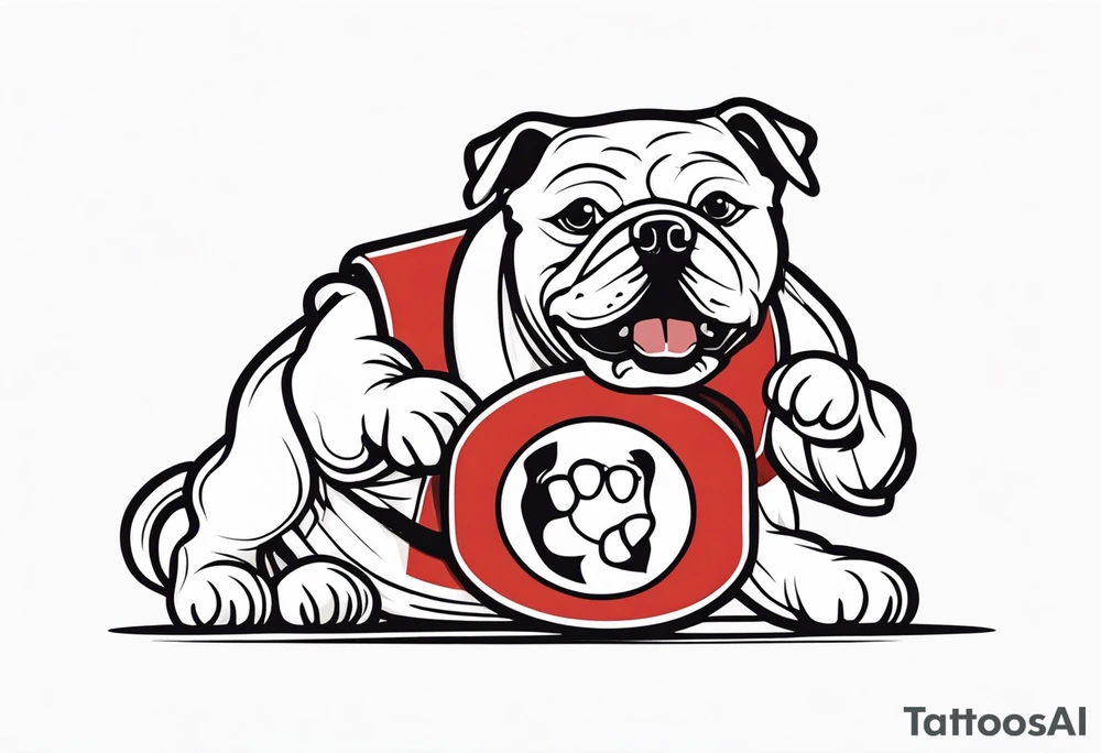 Dog boxing coach tattoo idea