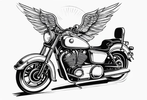 Motorcycle, wings, Vietnam veteran tattoo idea