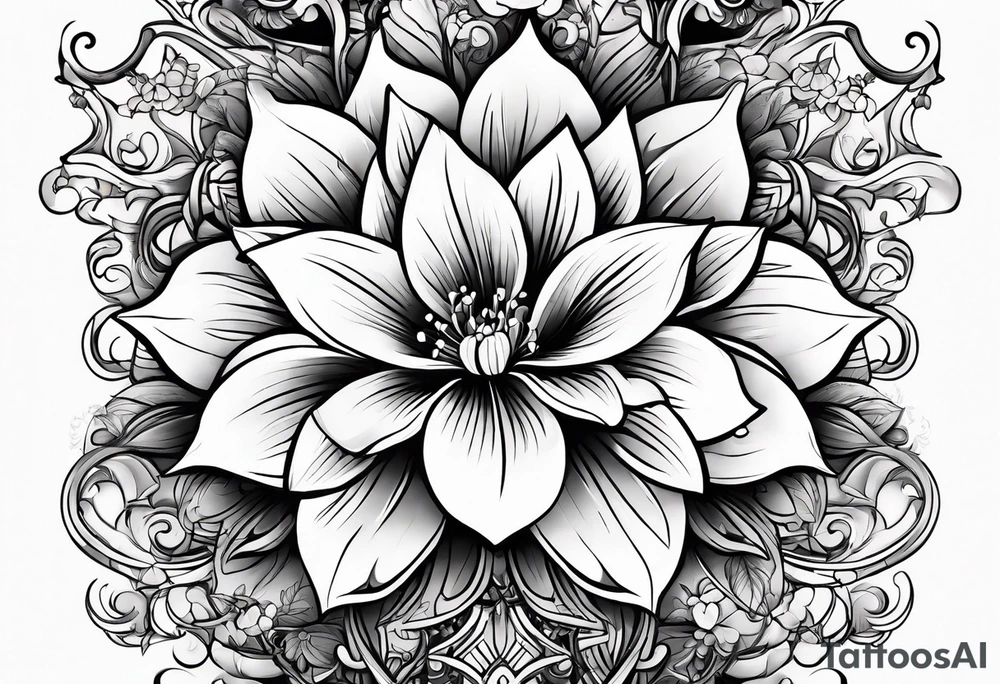 gentle flowers on front neck tattoo idea