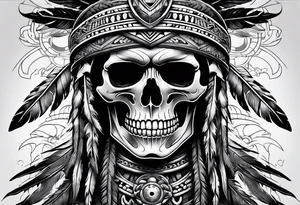 Native american biker skeleton tattoo idea