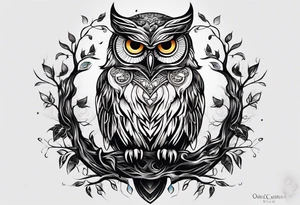 owl tree tattoo idea