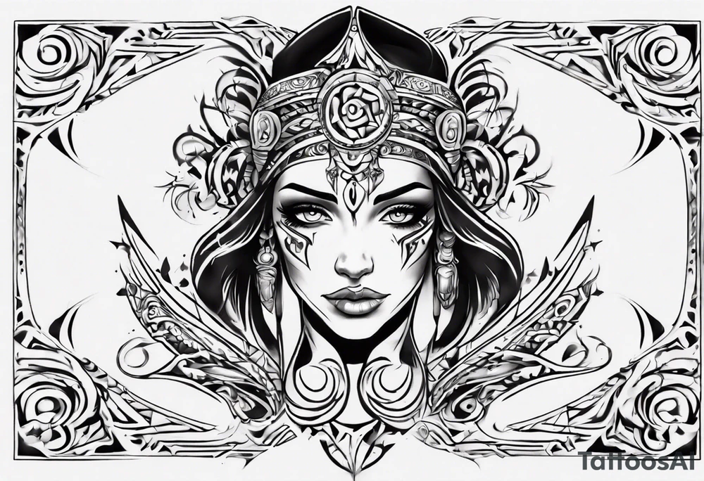 Female tattoo which will wrap around ankle horizontally which is larger in the centre tattoo idea