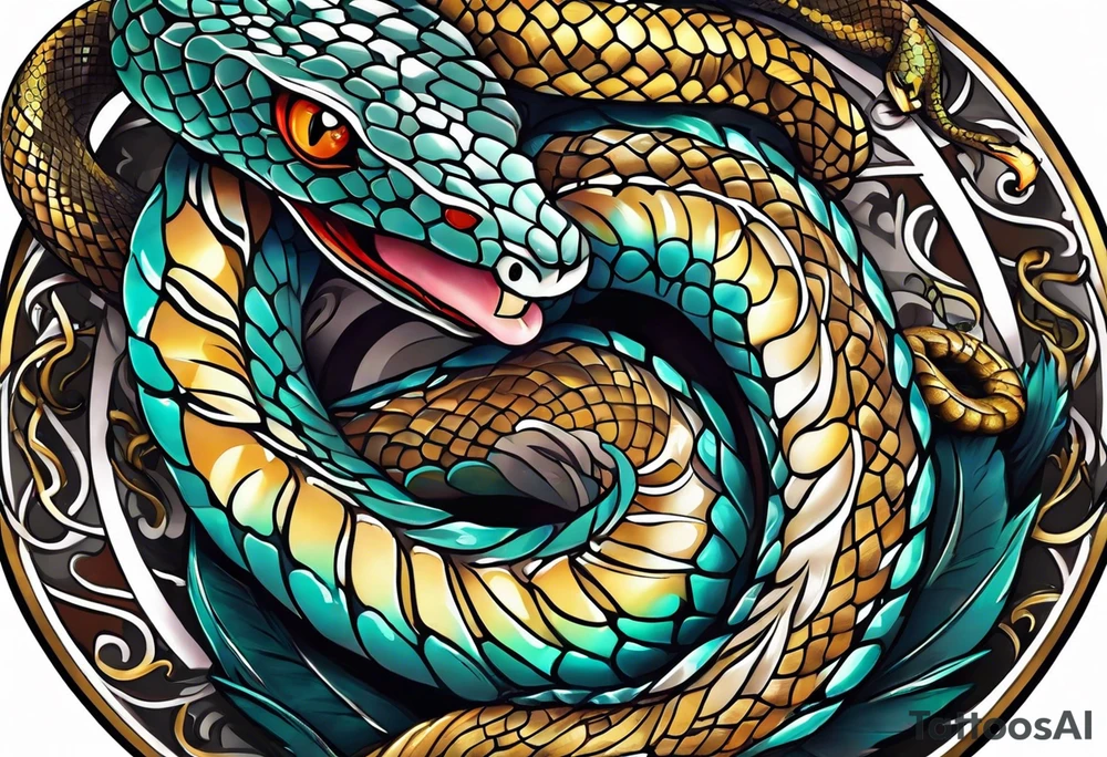 Snake turning into chain tattoo idea