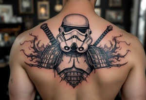 Storm trooper in samurai armor tattoo idea