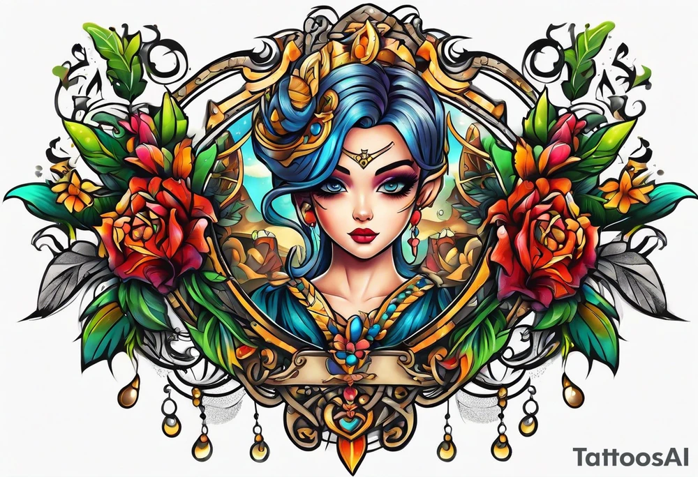 Chest piece tattoo idea
