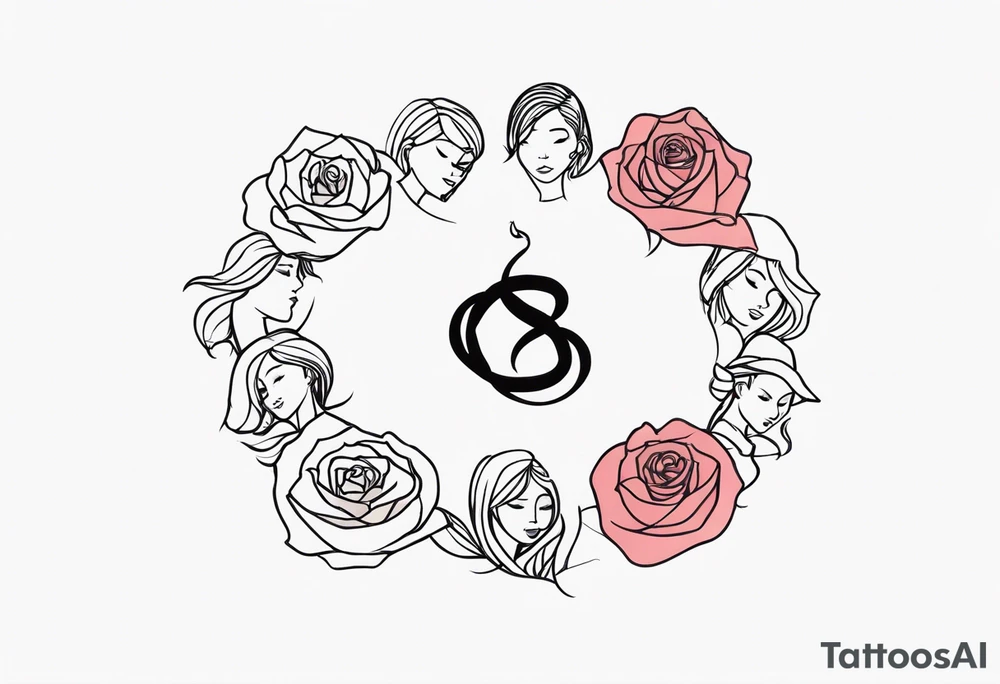 Girls playing ring around the rosey tattoo idea