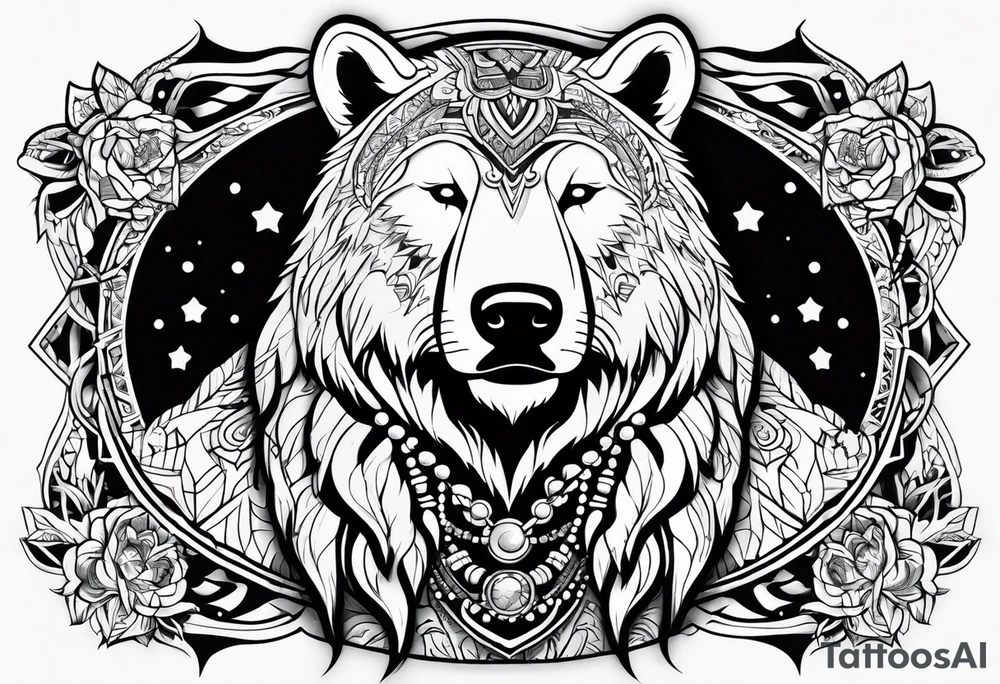 Snow bear shaman tattoo idea