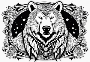 Snow bear shaman tattoo idea