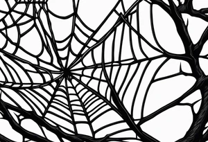 spiderwebs and dead trees tattoo idea