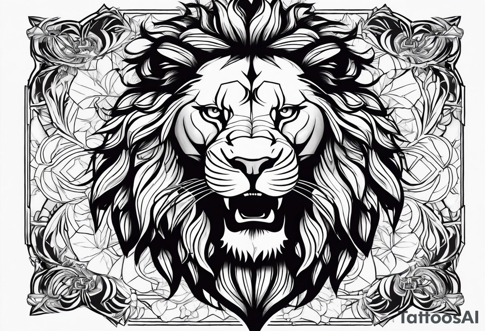 Lion head angry tattoo idea