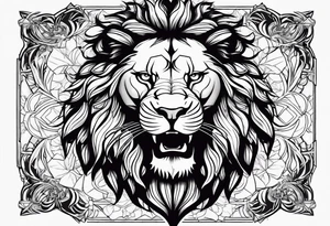Lion head angry tattoo idea