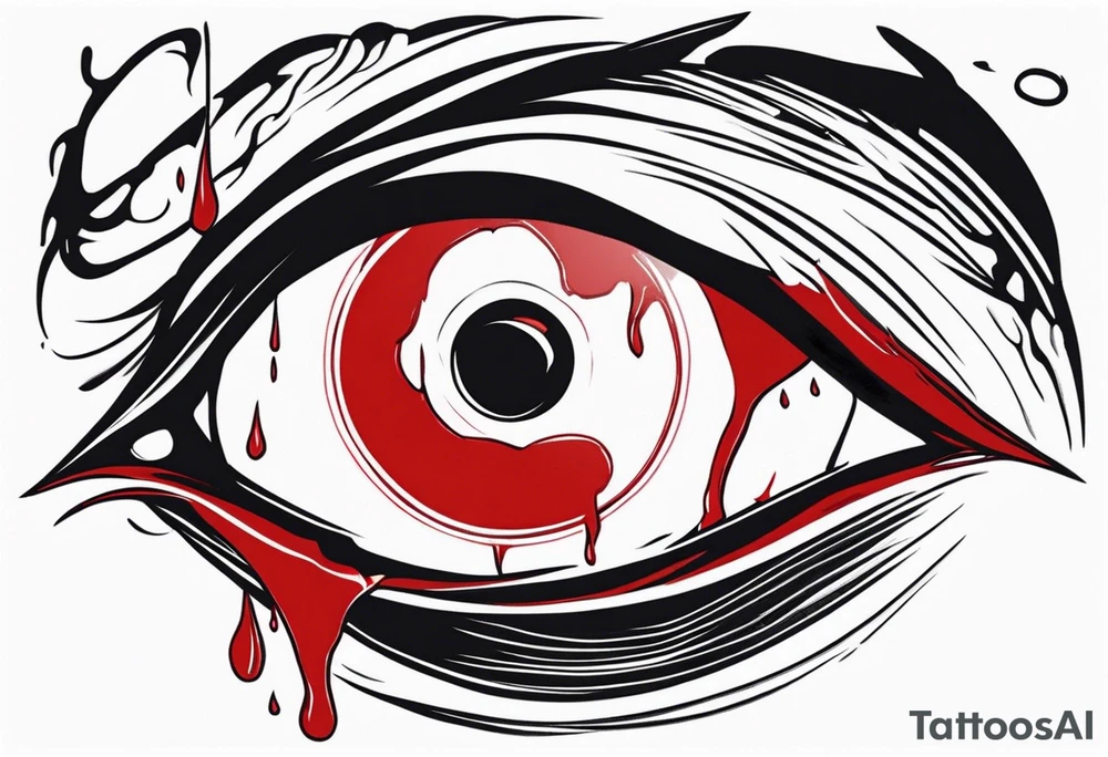 Bloody tears flow from Alucard's one
 eye in Hellsing body tattoo tattoo idea