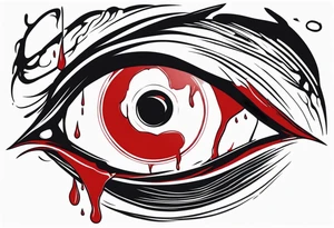 Bloody tears flow from Alucard's one
 eye in Hellsing body tattoo tattoo idea